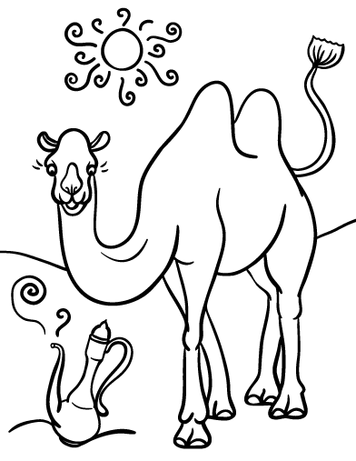 Free camel coloring page