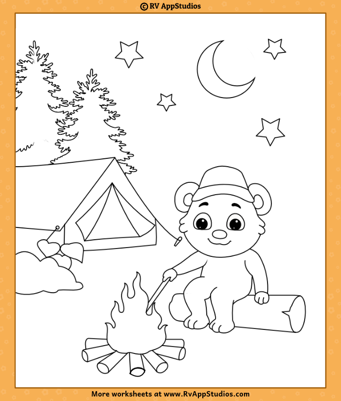 Free campfire coloring page