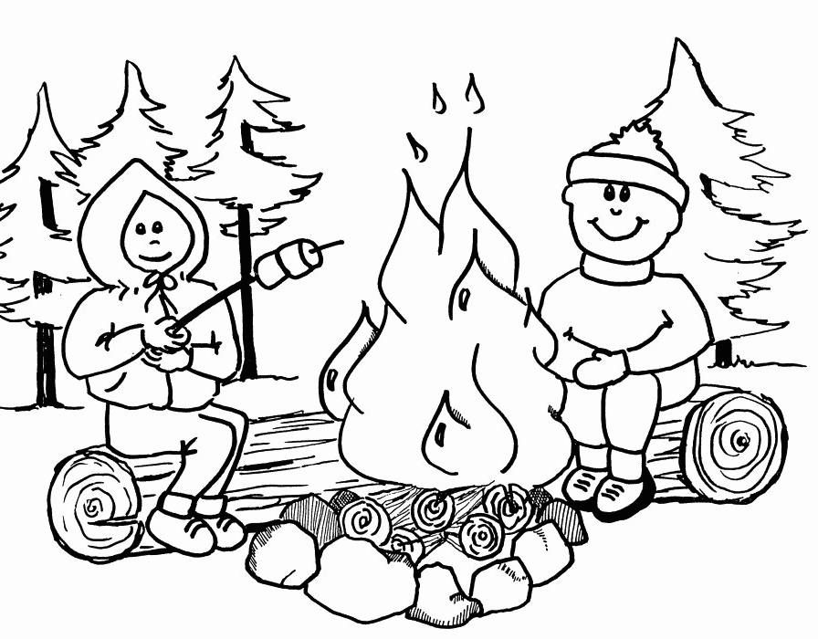 Fire coloring pages