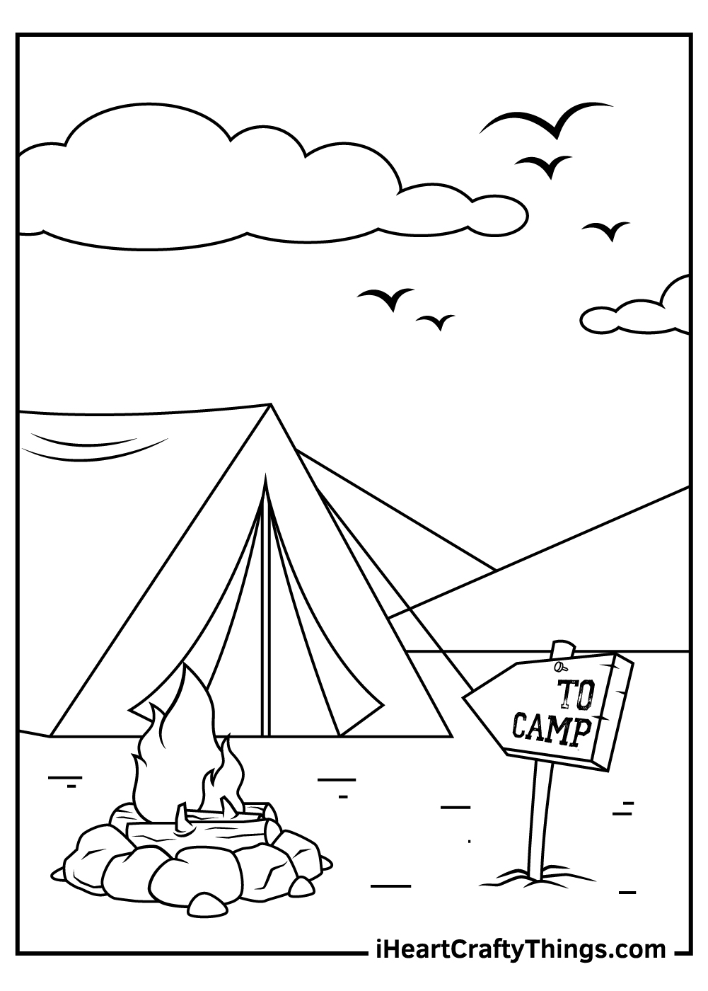 Camping coloring pages free printables