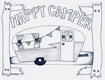 Happy camper coloring page camping fall other camp theme pages to dl