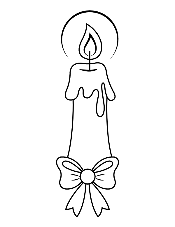 Printable christmas candle coloring page