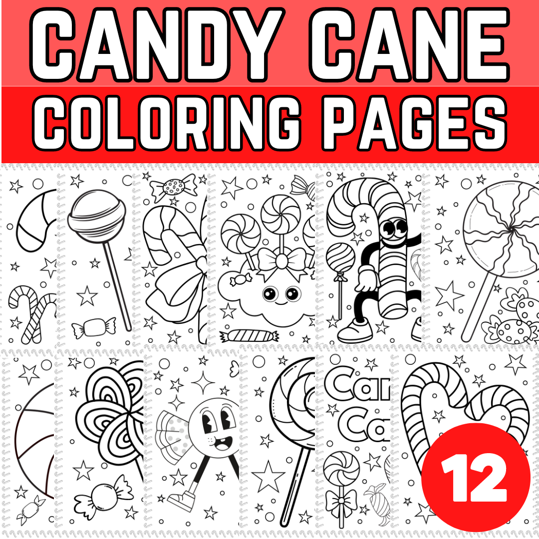 Candy cane template sheets â candy cane coloring pages â candy cane day outline made by teachers