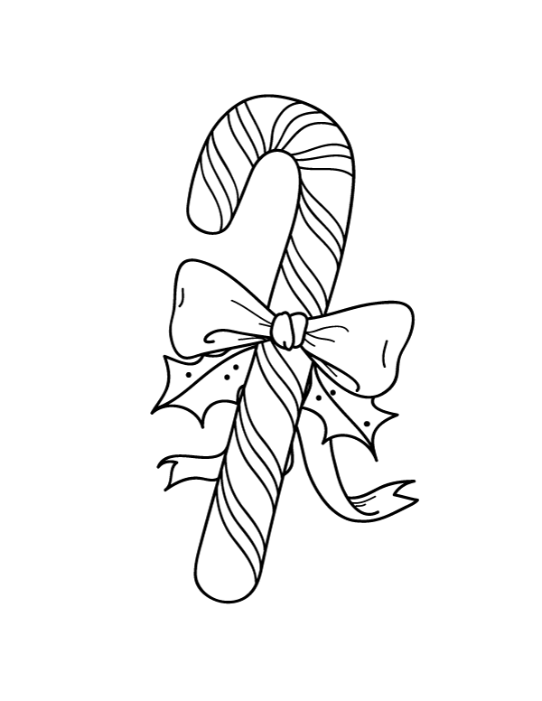 Printable candy cane coloring page