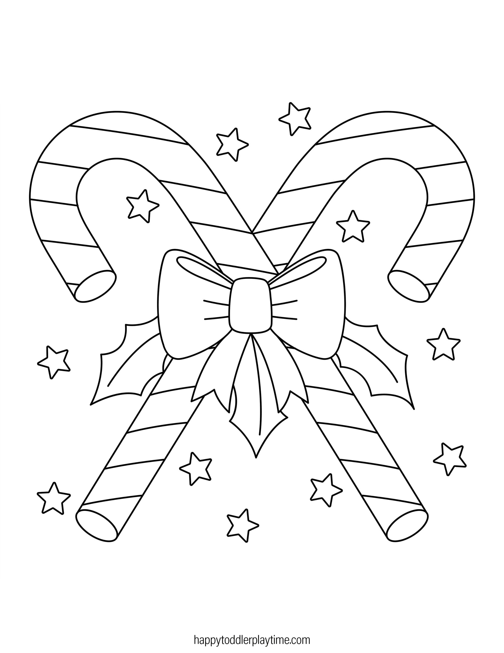 Free printable candy cane coloring pages for kids