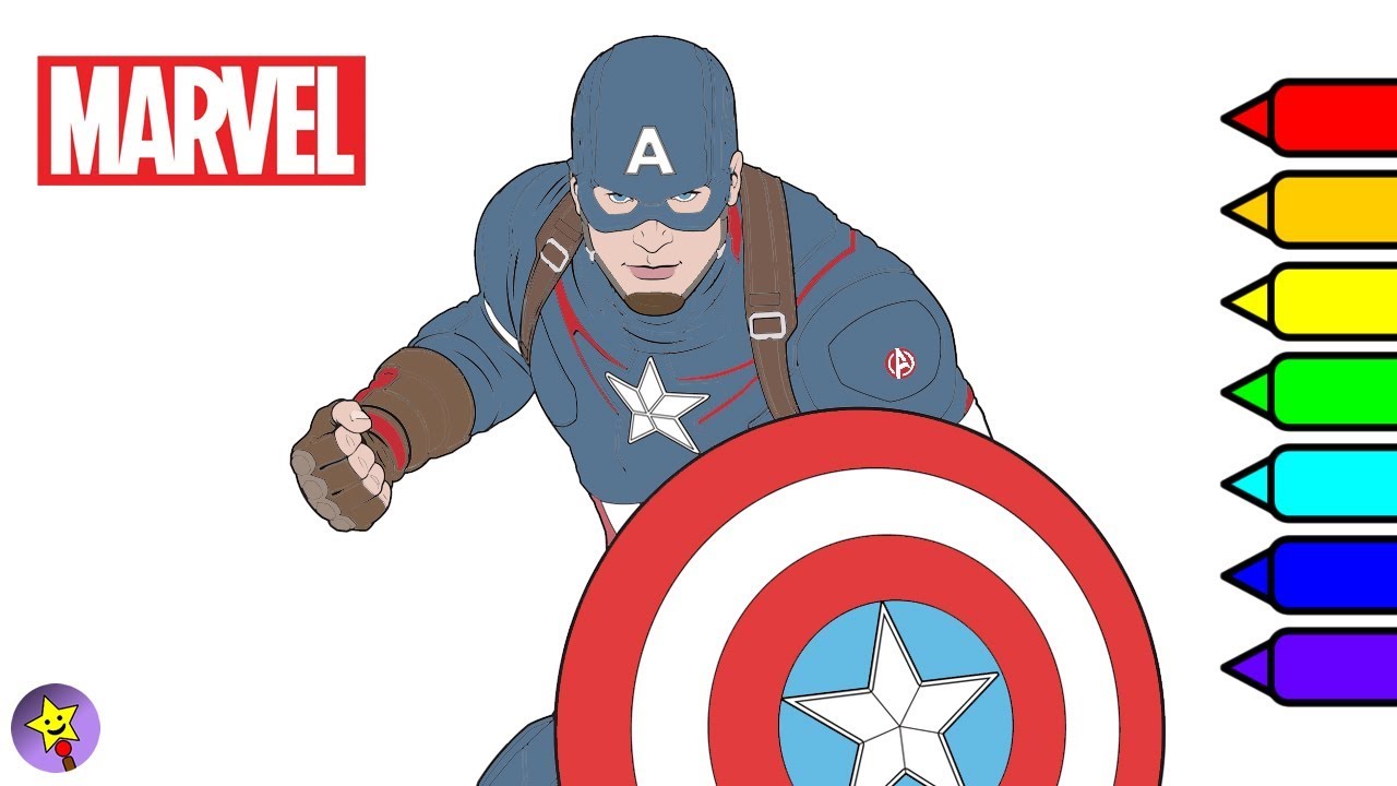 Marvel avengers coloring book captain america coloring page marvel superhero coloring book page