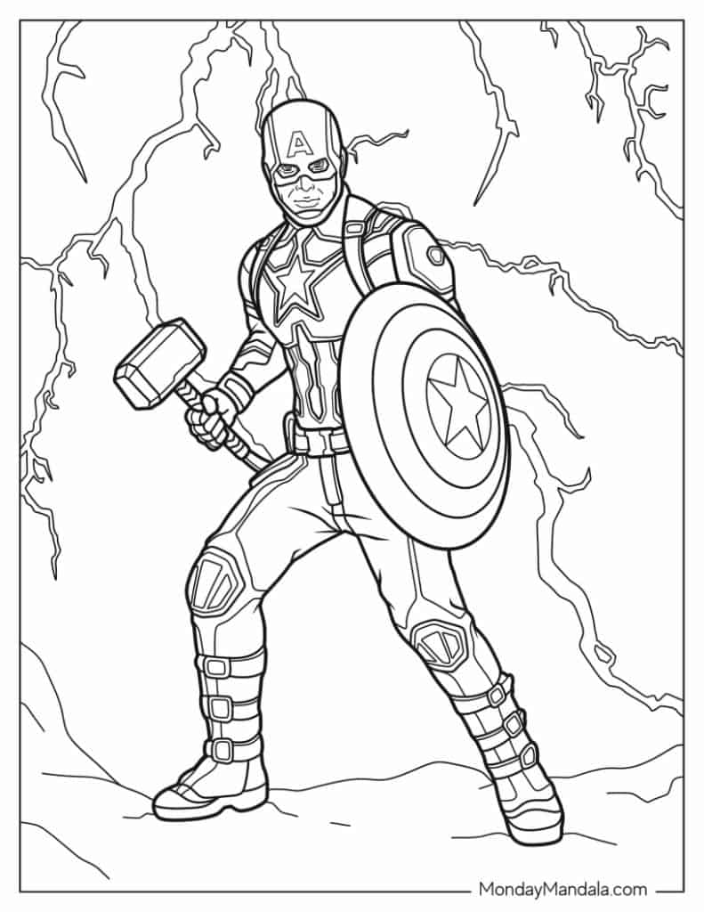 Captain america coloring pages free pdf printables