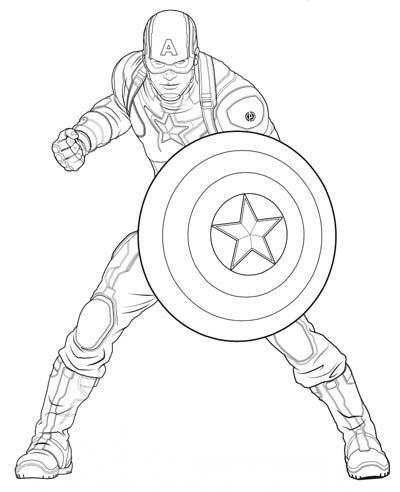 Updated captain america coloring pages