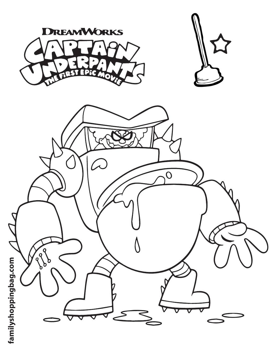 Coloring page captain underpants