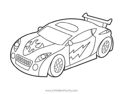 Sports car coloring page