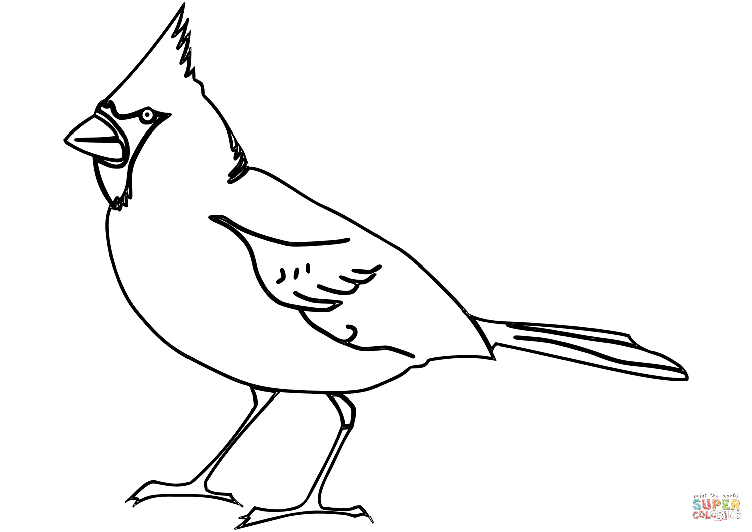 Northern cardinal coloring page free printable coloring pages bird coloring pages monster coloring pages coloring pictures