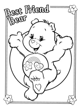 Care bear coloring pages by souly natural creations tpt