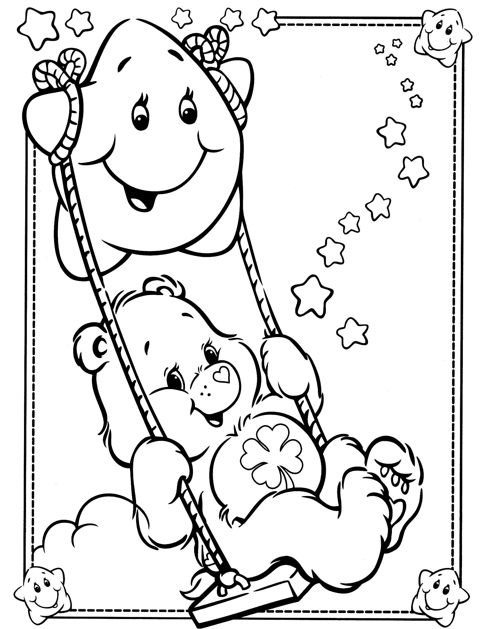 Coloring page care bears cartoons