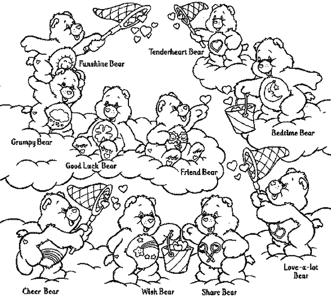 Care bears coloring pages for kids