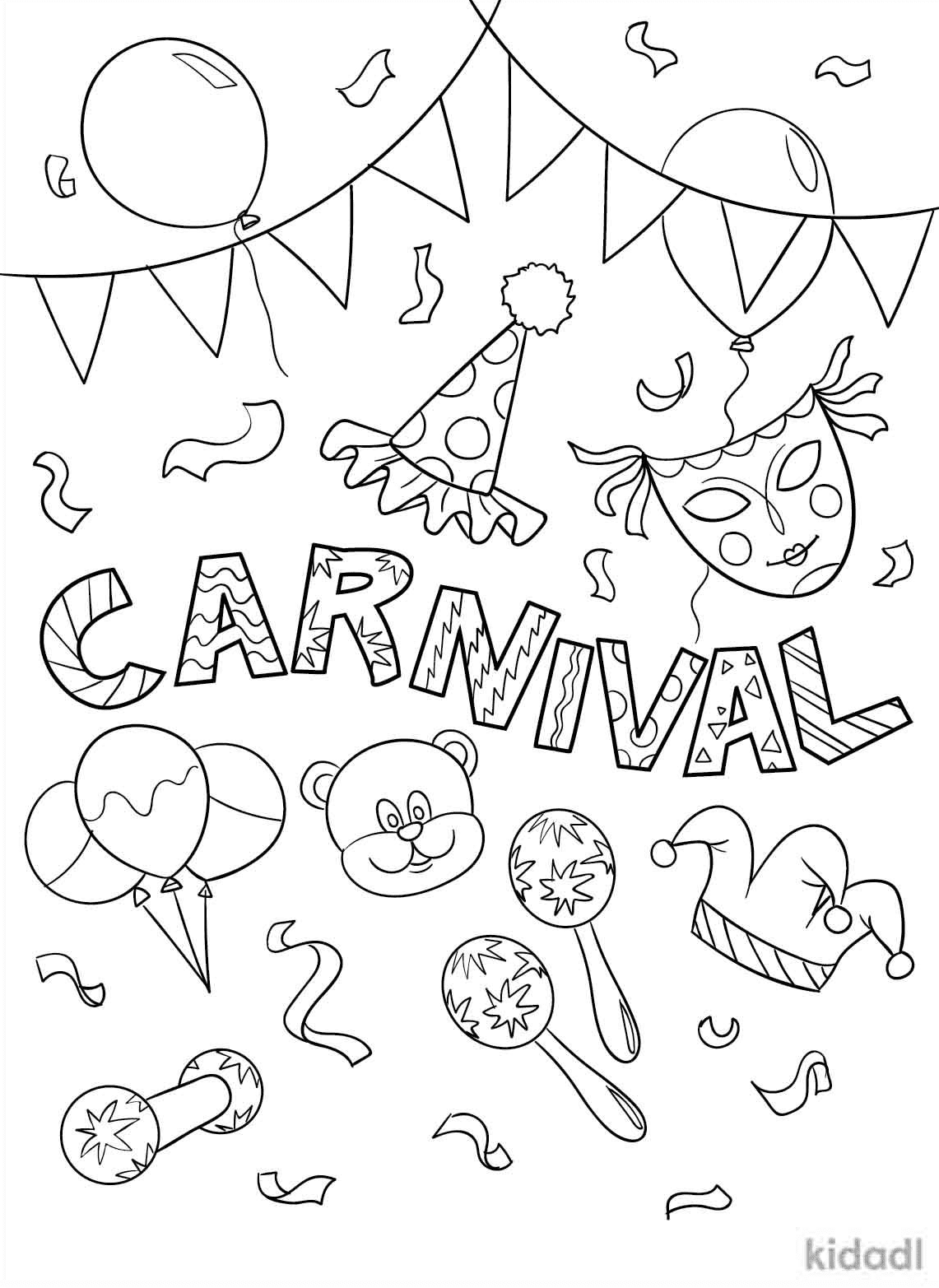 Carnival coloring pages printable for free download