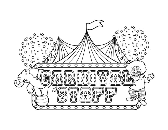 Printable carnival stuff digital download circus coloring page