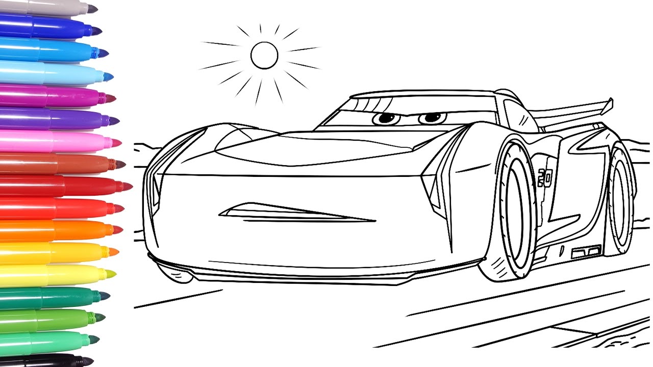 Disney cars disney cars coloring pages learn colors for kids jackson stor