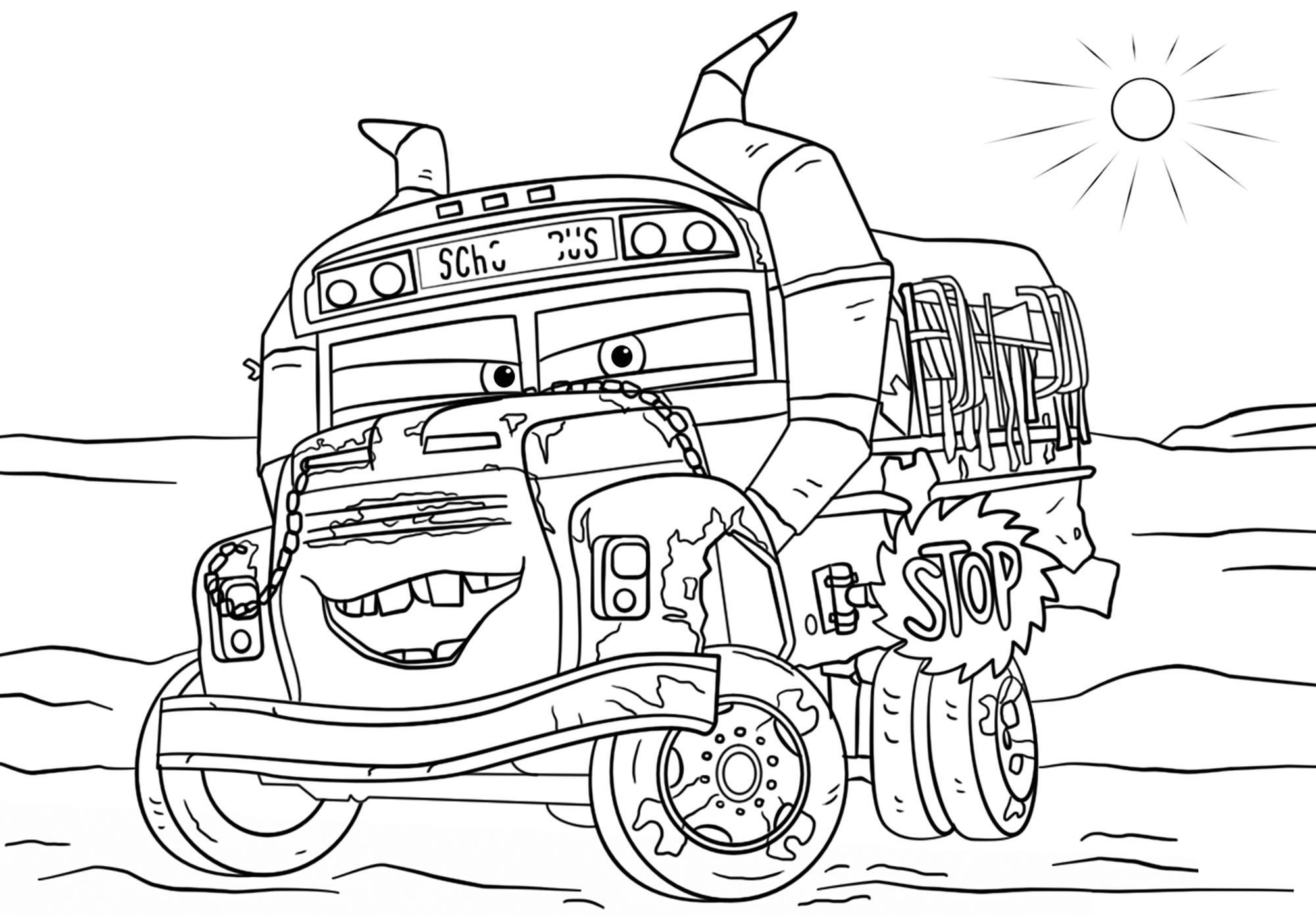 Cars coloring pages for kids miss friter