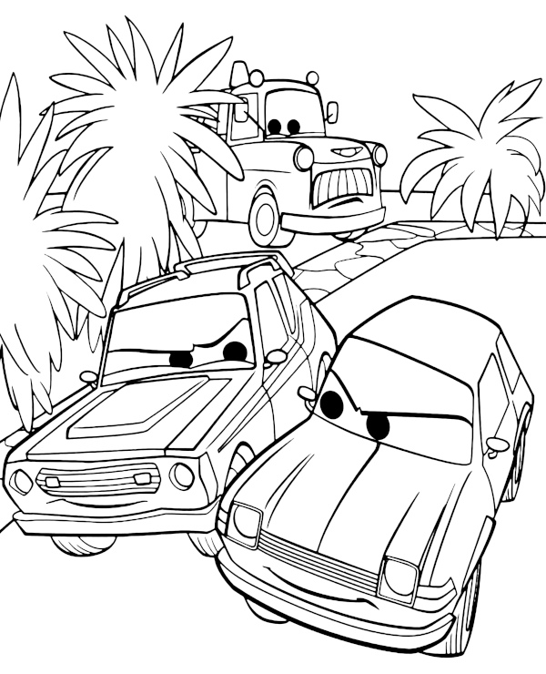 Cars coloring page cartoon