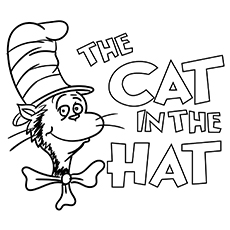 Top free printable cat in the hat coloring pages online