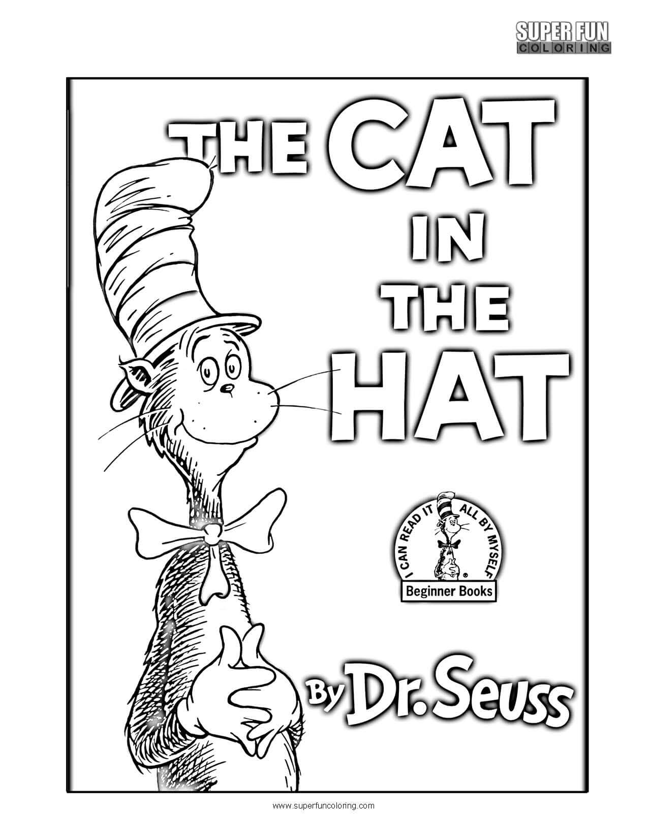 Cat in the hat coloring page