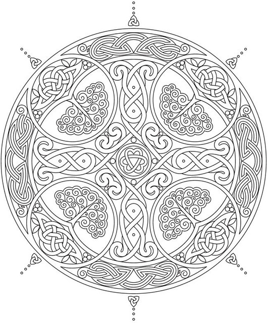 Celtic cross and knots coloring page from creative havâ