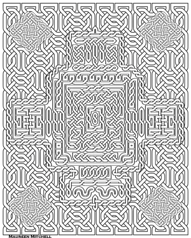 Celtic knot pattern coloring page free printable coloring pages