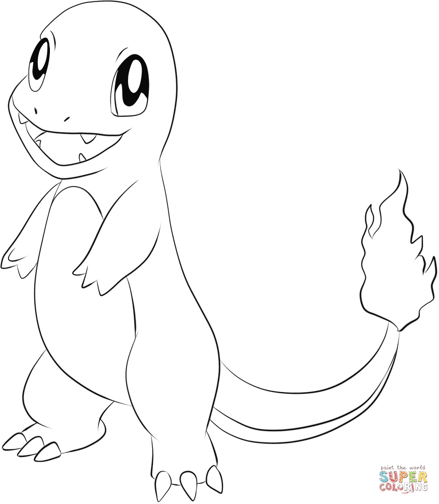 Charmander coloring page free printable coloring pages