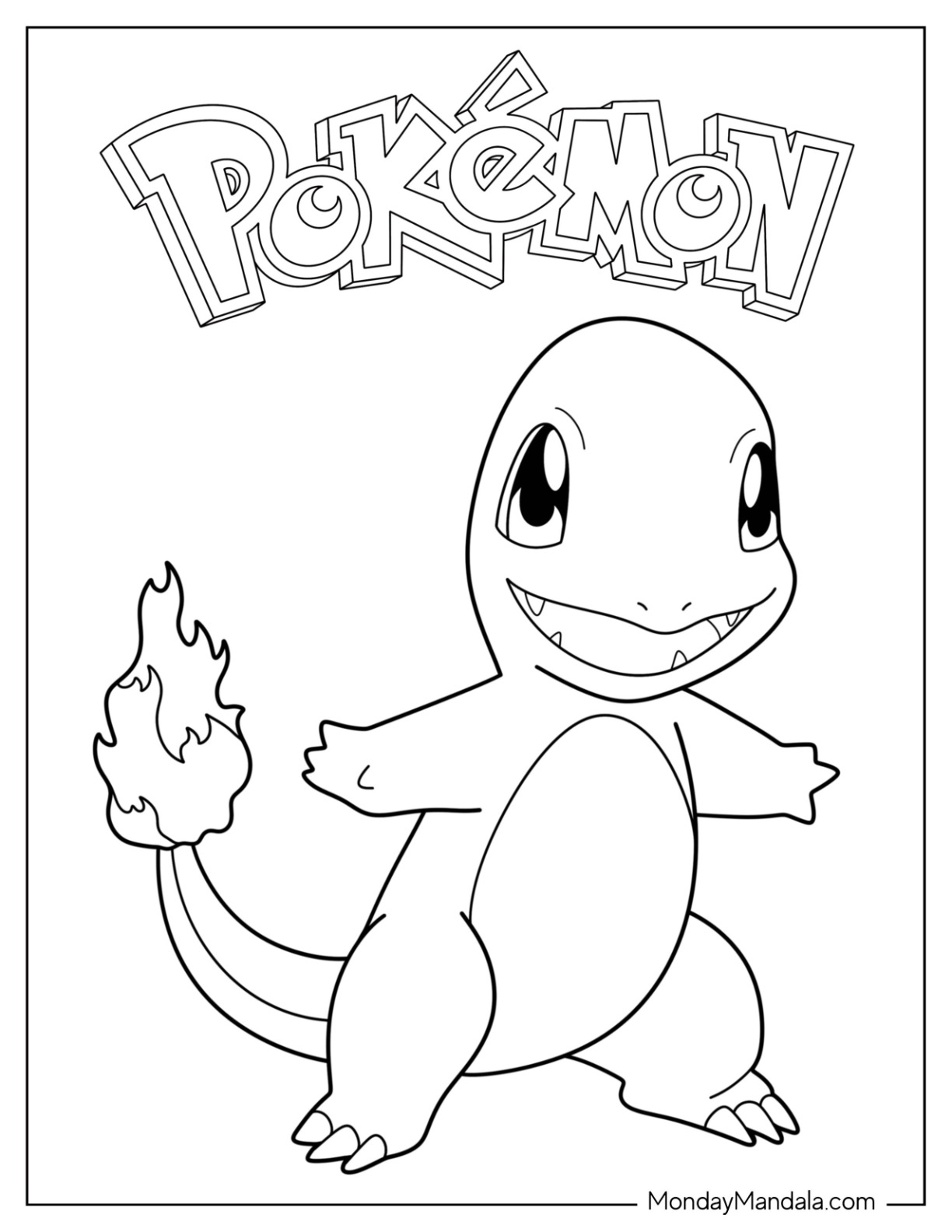 Charmander coloring pages free pdf printables