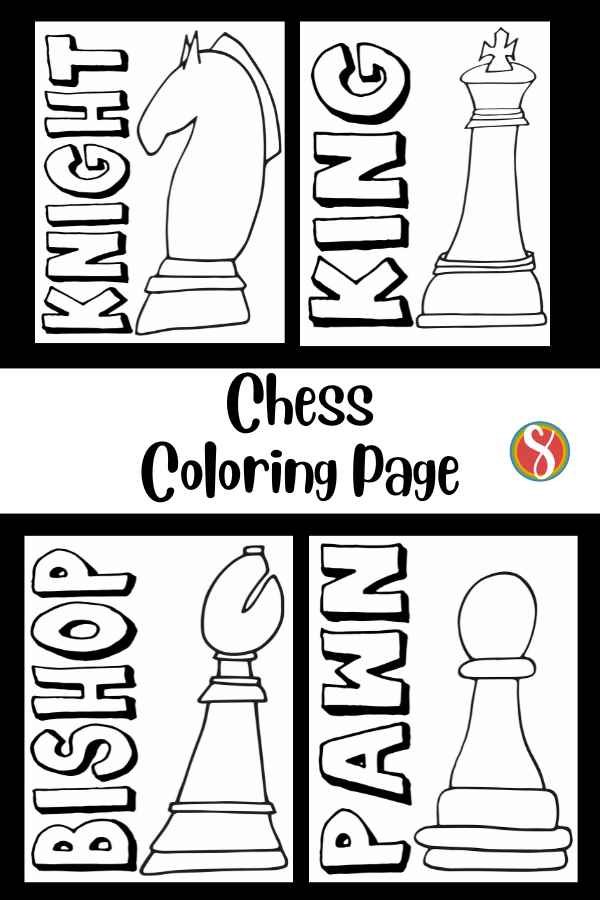 Free chess coloring pages â stevie doodles