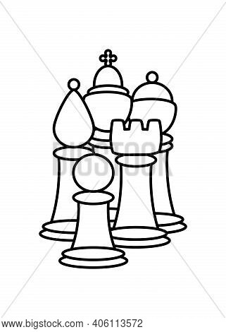 Coloring pages chess vector photo free trial bigstock