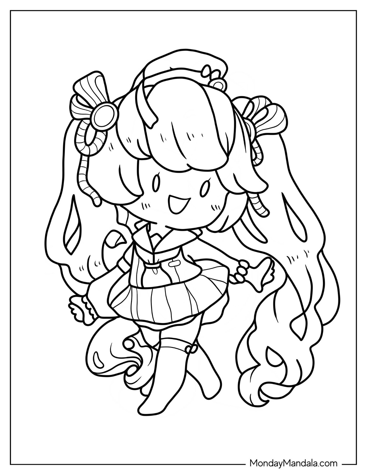 Chibi coloring pages free pdf printables