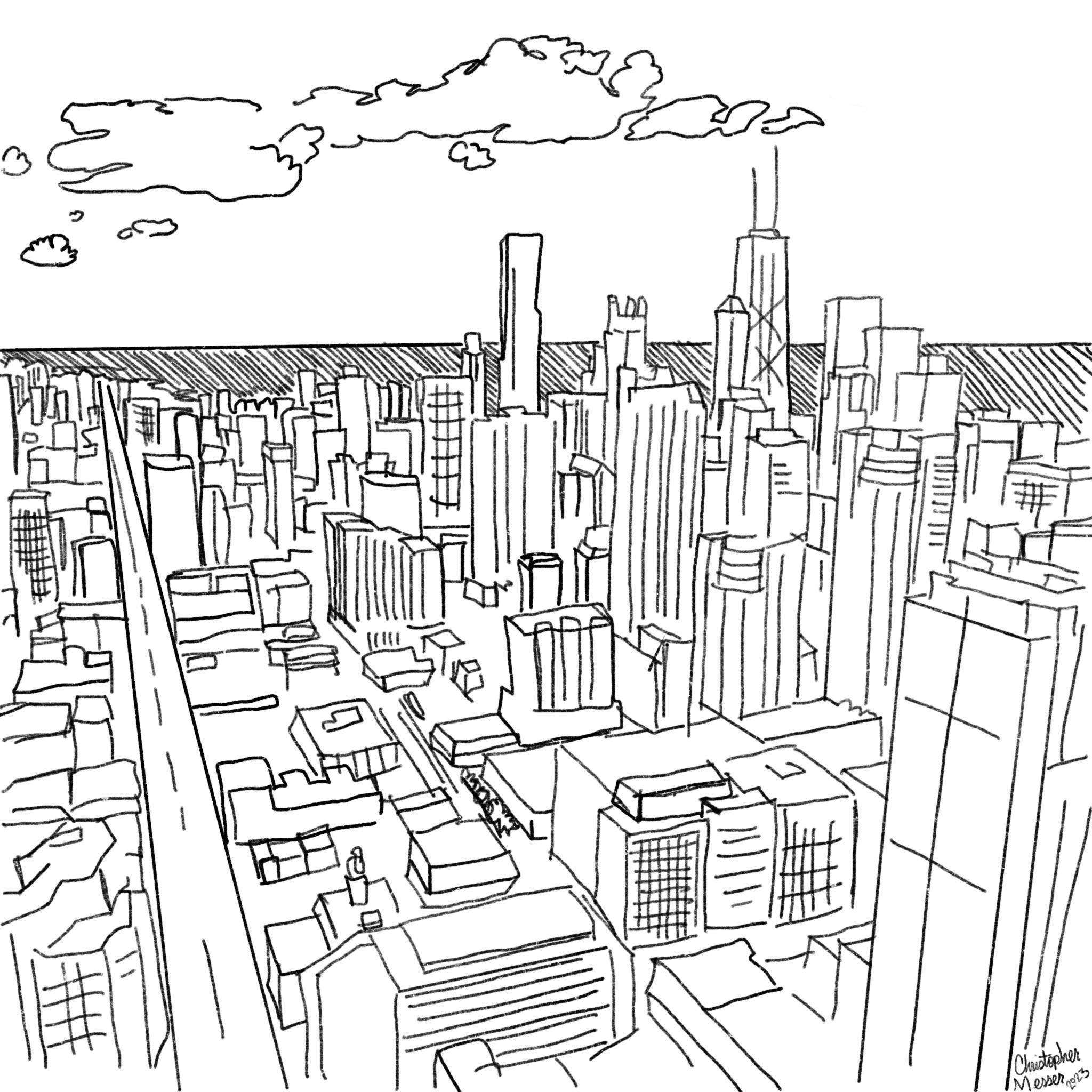 Chicago skyline rprocreate