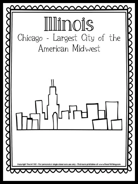 Chicago illinois coloring page free printable â the art kit