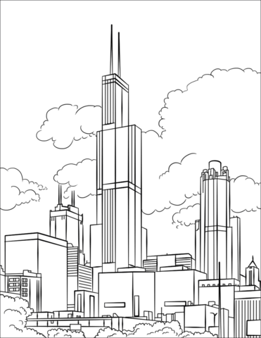 Willis tower coloring page free printable coloring pages