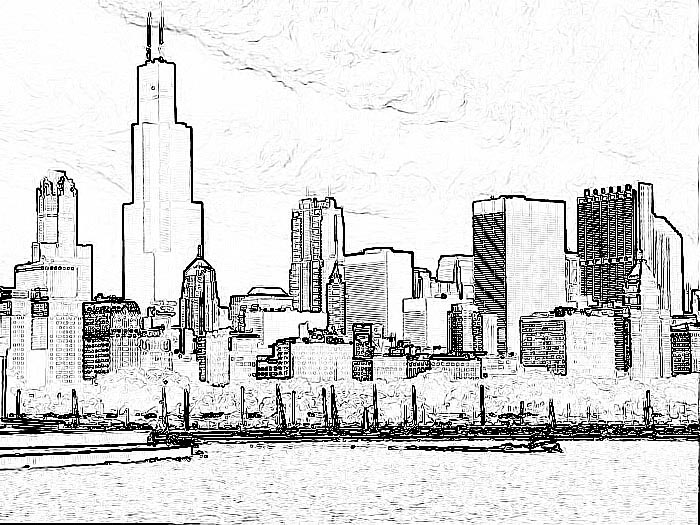 Chicago skyline manga style by astrofan on