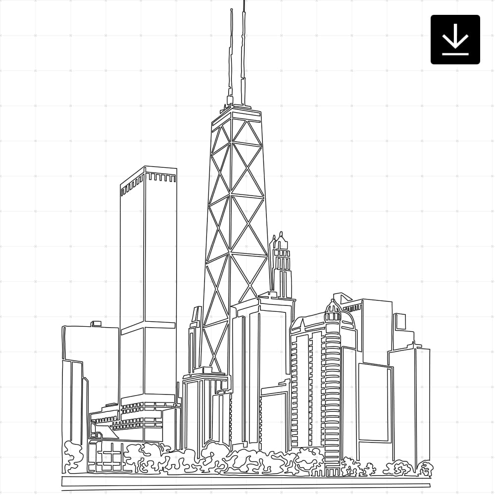 Chicago skyline vector art