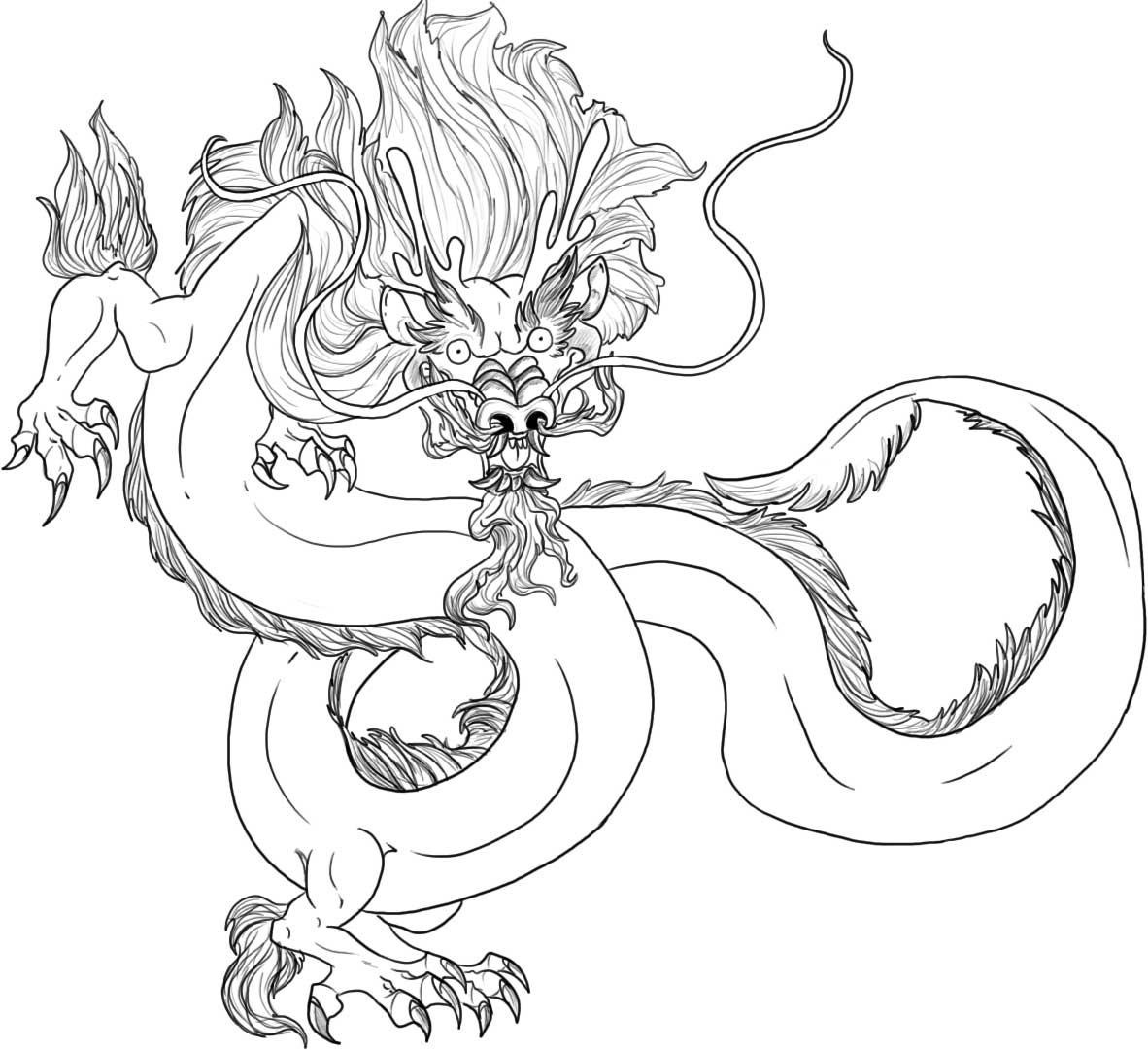 Free printable chinese dragon coloring pages for kids