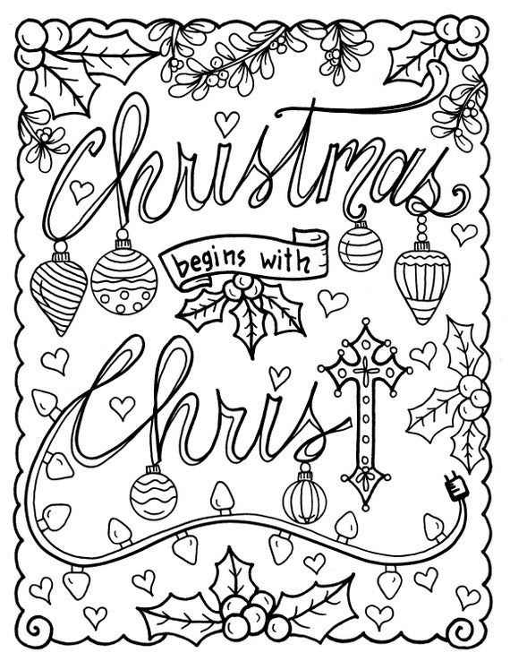 Christian coloring age christmas coloring page color book christmas coloring fun for all ages church scripture christ instant download