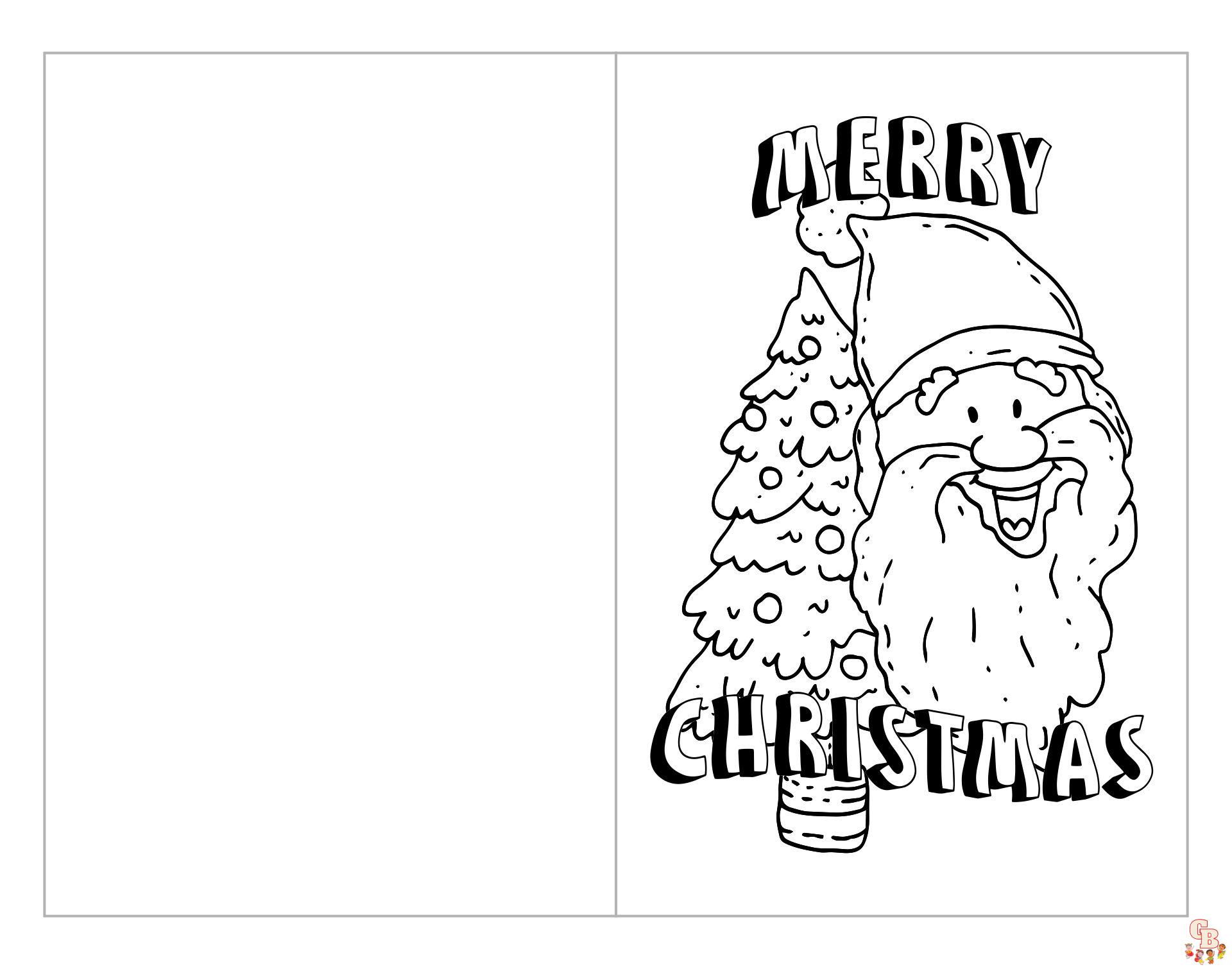 Christmas cards coloring pages free for kids