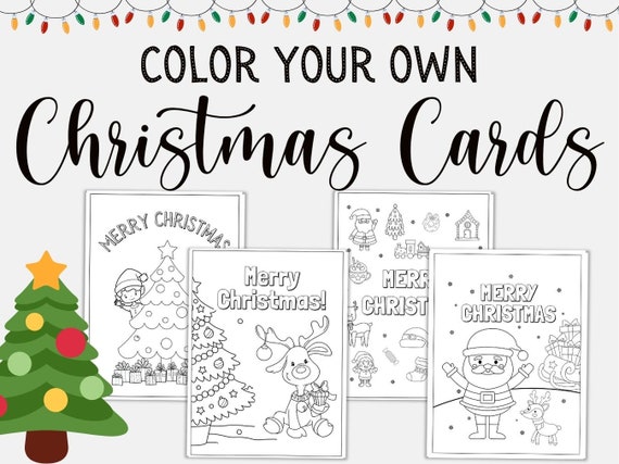 Christmas card coloring pages for kids printable coloring cards diy christmas card holiday kids activities christmas coloring book