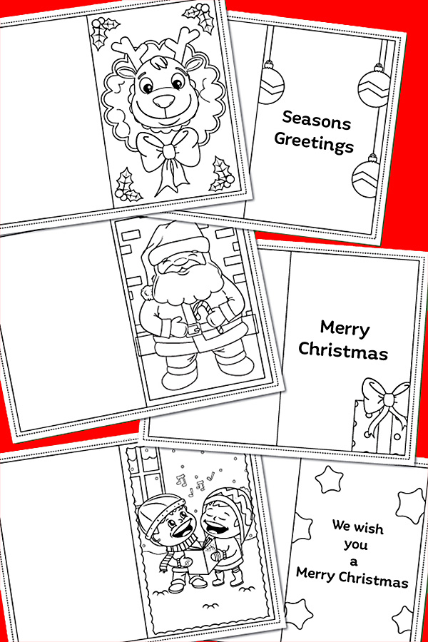 Free printable christmas colouring cards for kids childhood