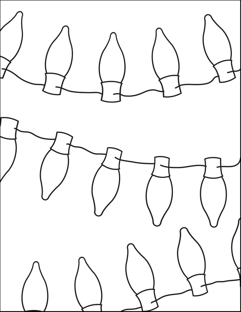 Printable christmas lights coloring page for kids â