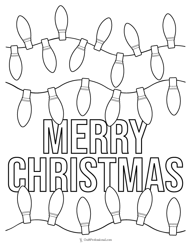 Christmas lights coloring pages