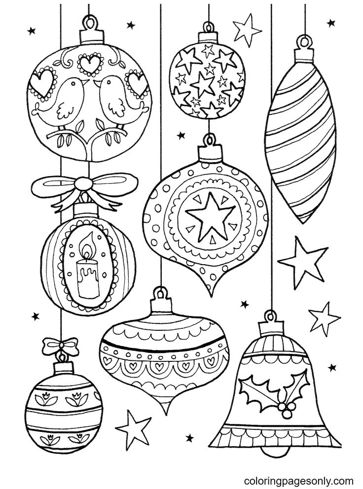 Christmas ornaments coloring pages