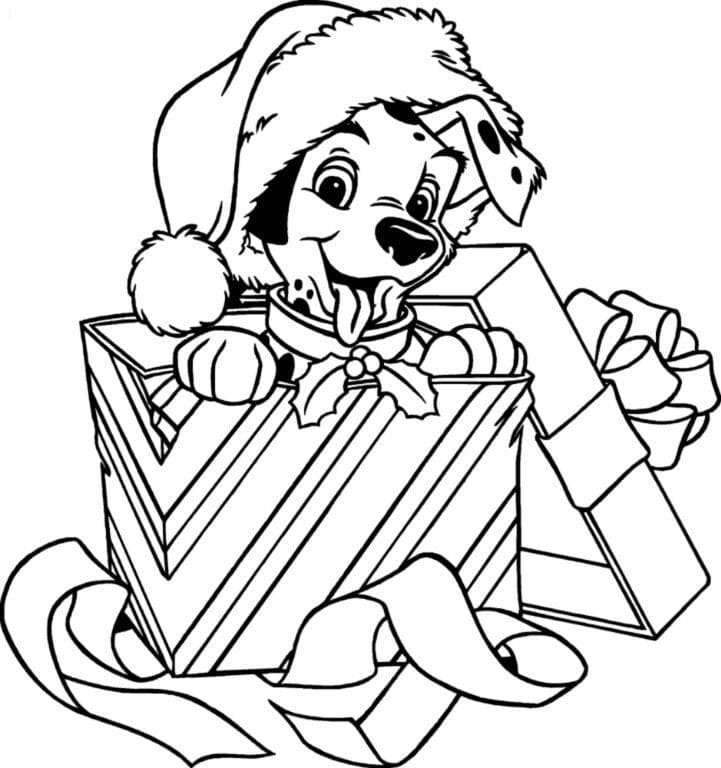 Christmas puppy coloring pages printable for free download