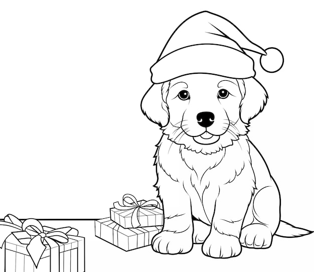 Page christmas puppy coloring pages images
