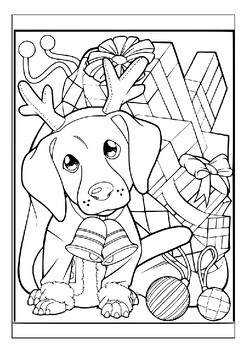 Experience the joy of coloring with our printable christmas puppy collection