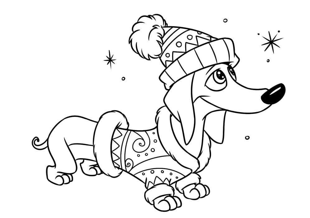 Christmas puppy coloring pages printable for free download