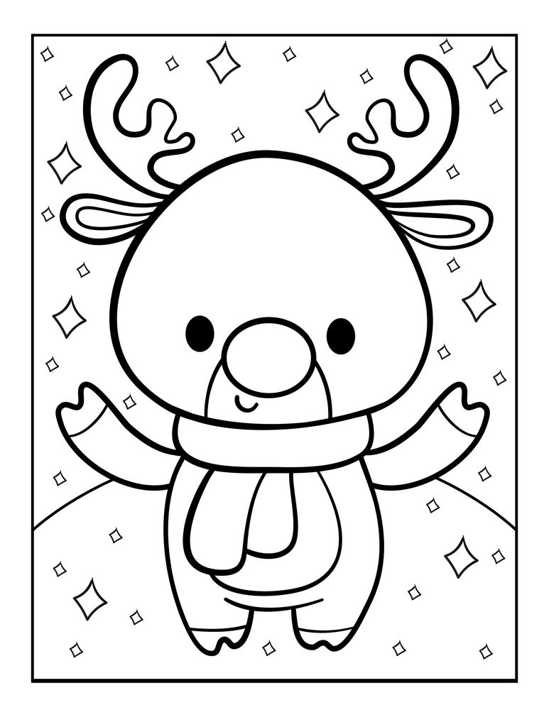 Santas reindeer coloring pages